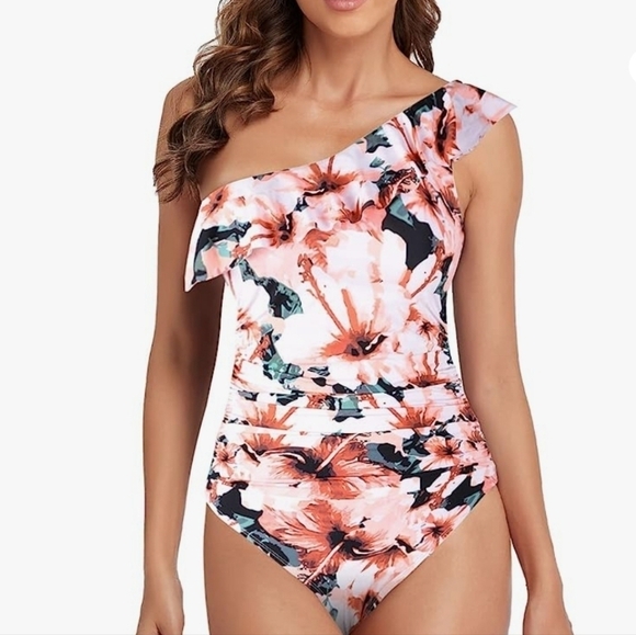 Other - Hilor Women's One Piece Swimsuit One Shoulder Size 8 Floral‎ Print